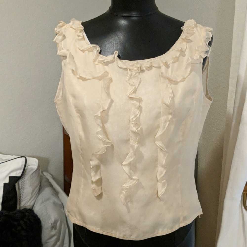 Oscar de la Renta Pale Yellow Silk Shirt